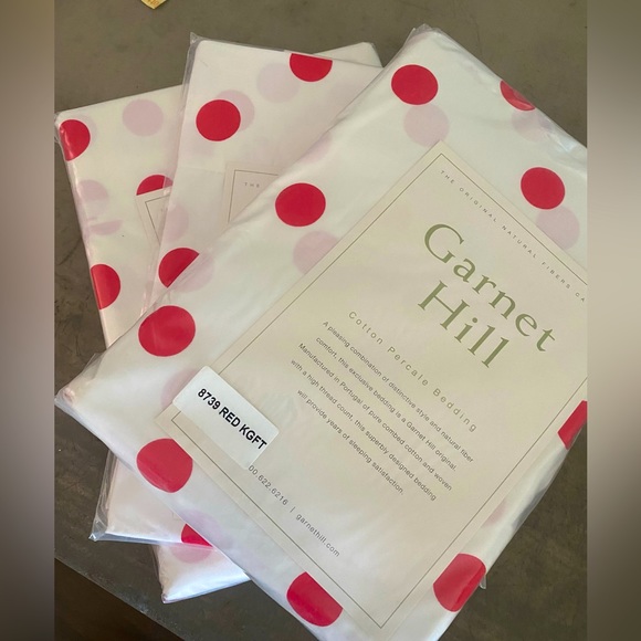 Hill Bedding Hill Cotton Percale Bedding White W Red Polka Dots King Size Set